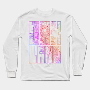 Oakland, California, USA City Map Typography - Colorful Long Sleeve T-Shirt